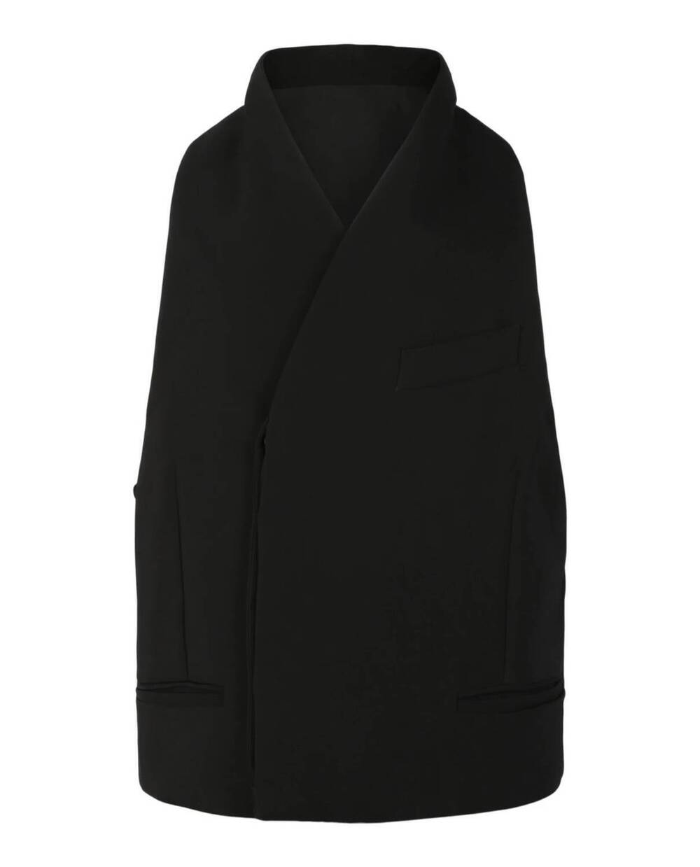 NEW SALVATORE FERRAGAMO men's double breasted fitted vest in black